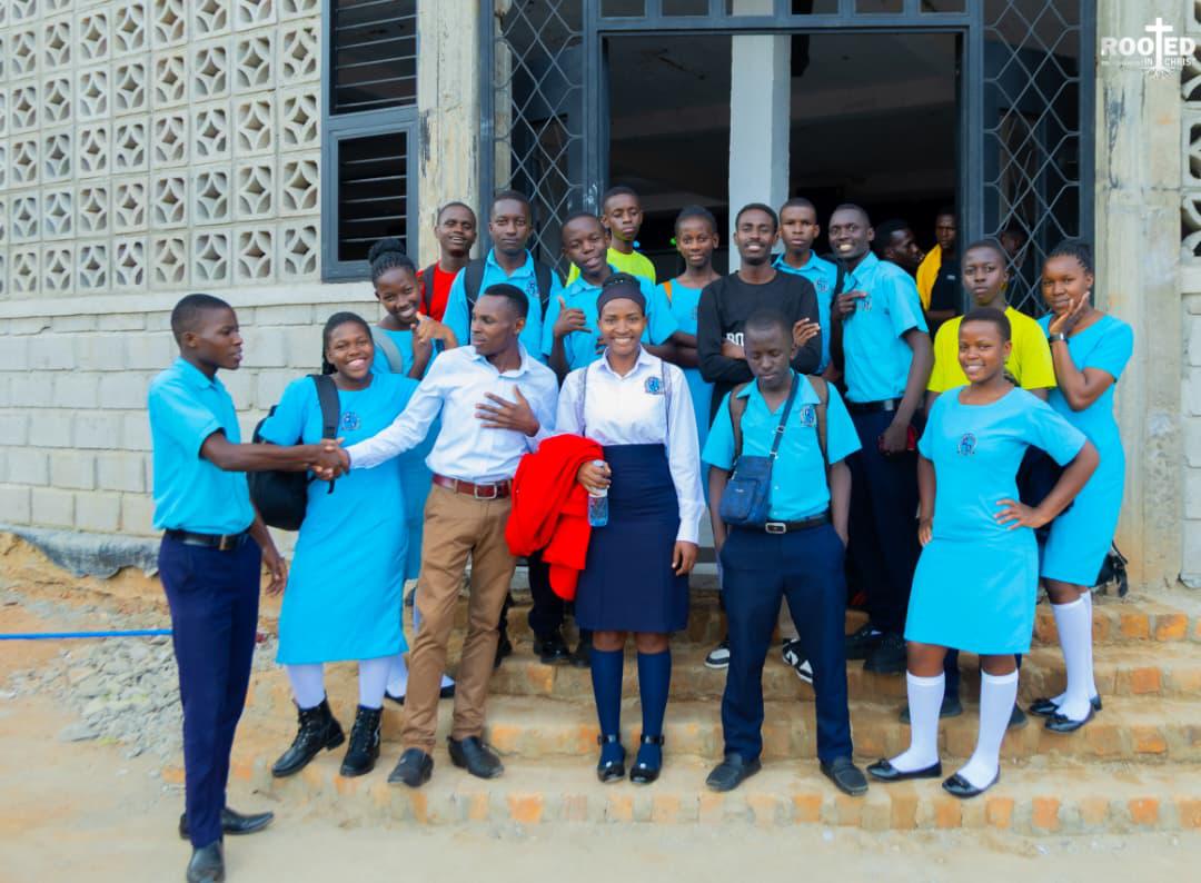 Bible Union team gathered outside after a session