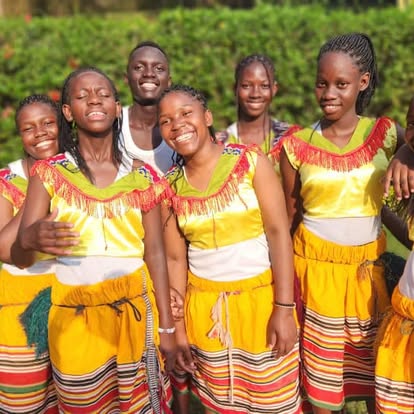 Choir members in yellow ministry attire